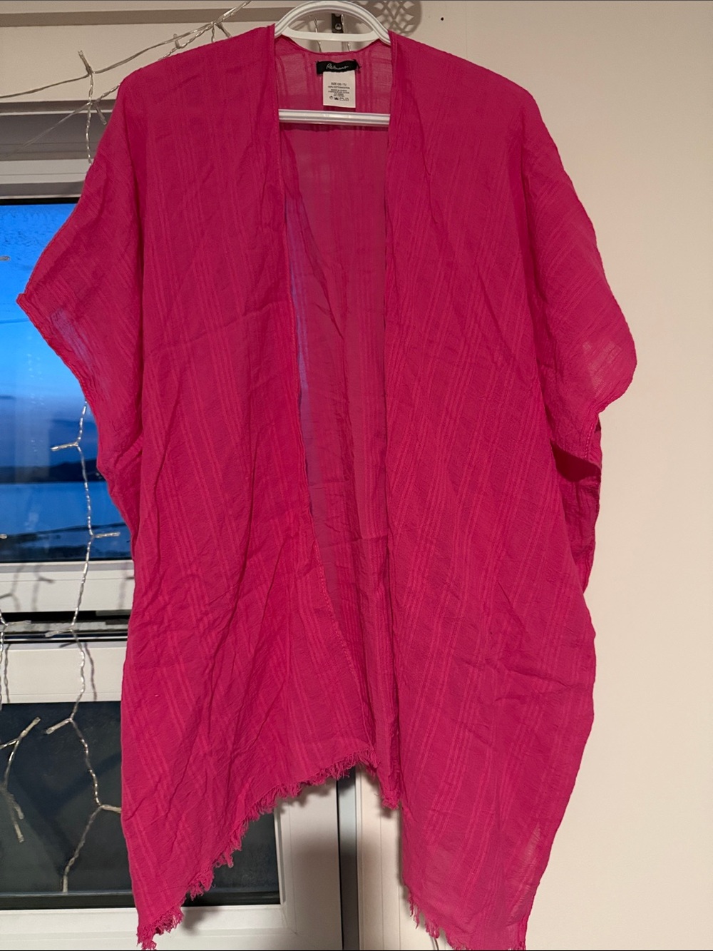 Pink Open-Front Lightweight Kimono Cardigan